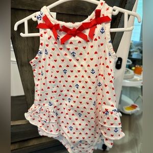 Baby girl outfit with anchors